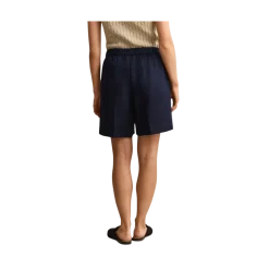 New Gant Linen Blend Pull On Shorts - 433 Evening Blue