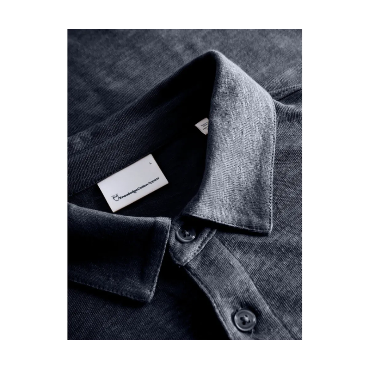 Outlet Knowledge Cotton Apparel Linen polo - Total Eclipe