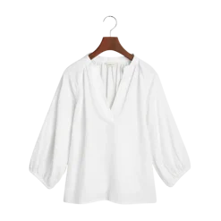 Discount Gant LINEN SS BLOUSE - White