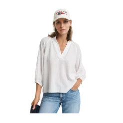 Discount Gant LINEN SS BLOUSE - White