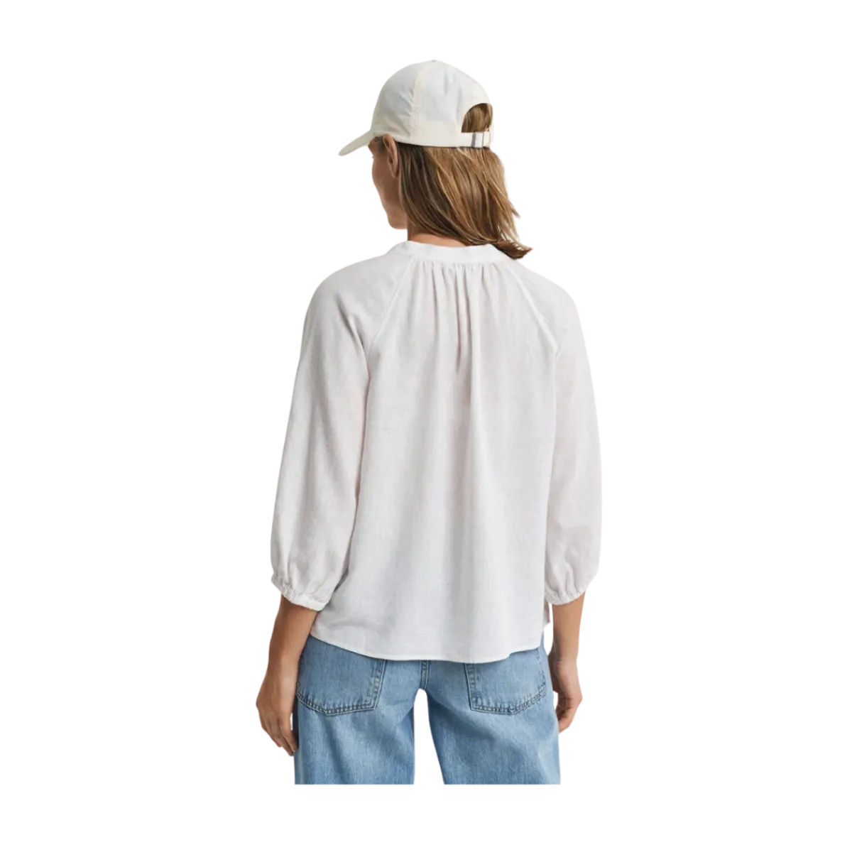 Discount Gant LINEN SS BLOUSE - White