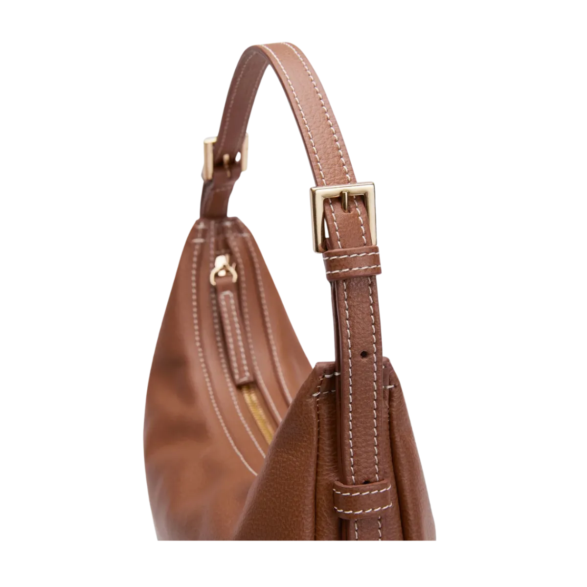 Online ATP Atelier Liveri Leather Small Hobo Bag - 1043 Brandy