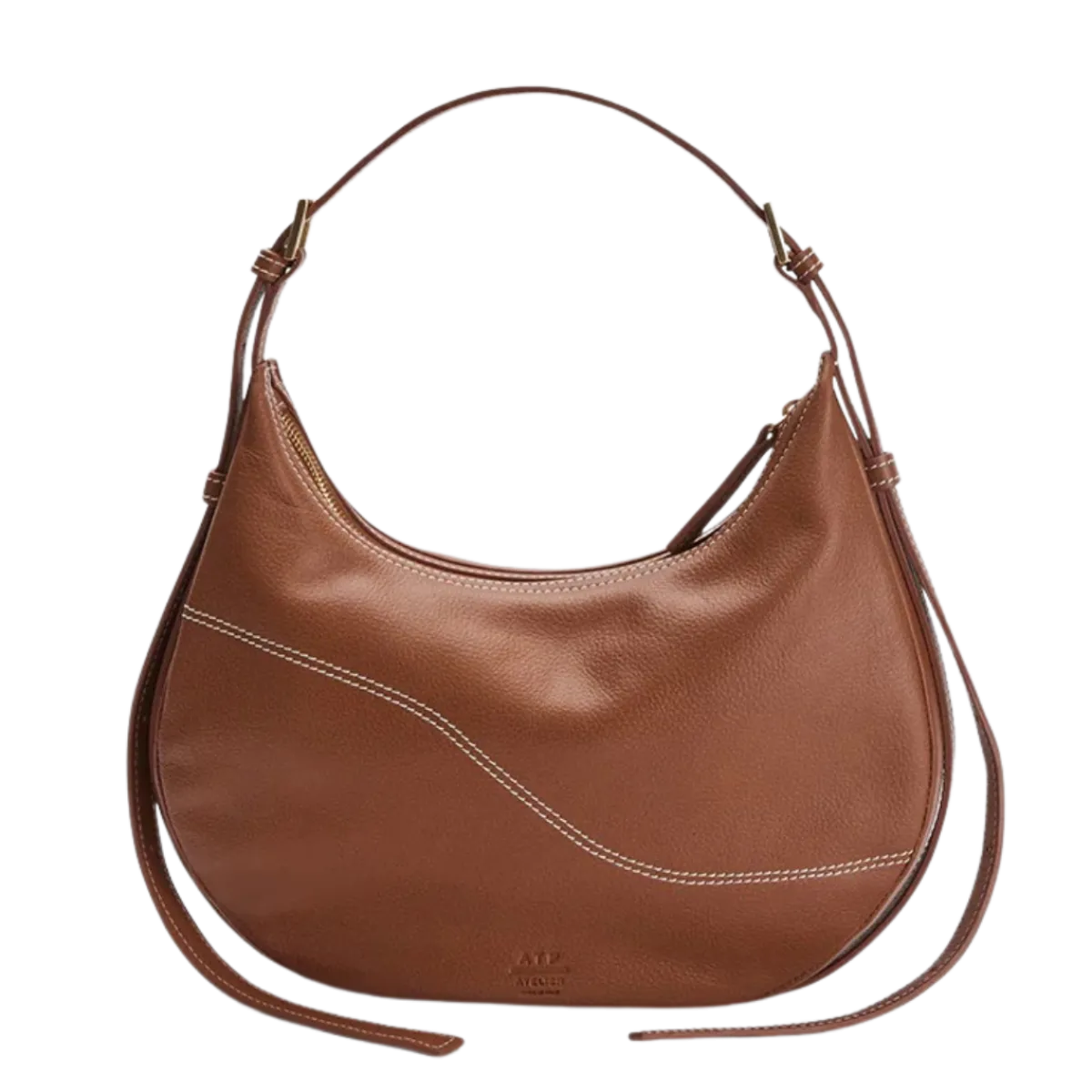 Online ATP Atelier Liveri Leather Small Hobo Bag - 1043 Brandy