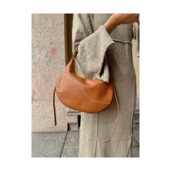 Online ATP Atelier Liveri Leather Small Hobo Bag - 1043 Brandy