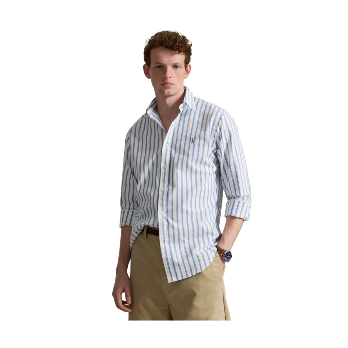 Hot Polo Ralph Lauren ong eeve port hirt - Bue/White