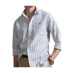 Hot Polo Ralph Lauren ong eeve port hirt - Bue/White