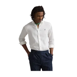 Hot Polo Ralph Lauren ong Seeve Sport Shirt - Ceramic White