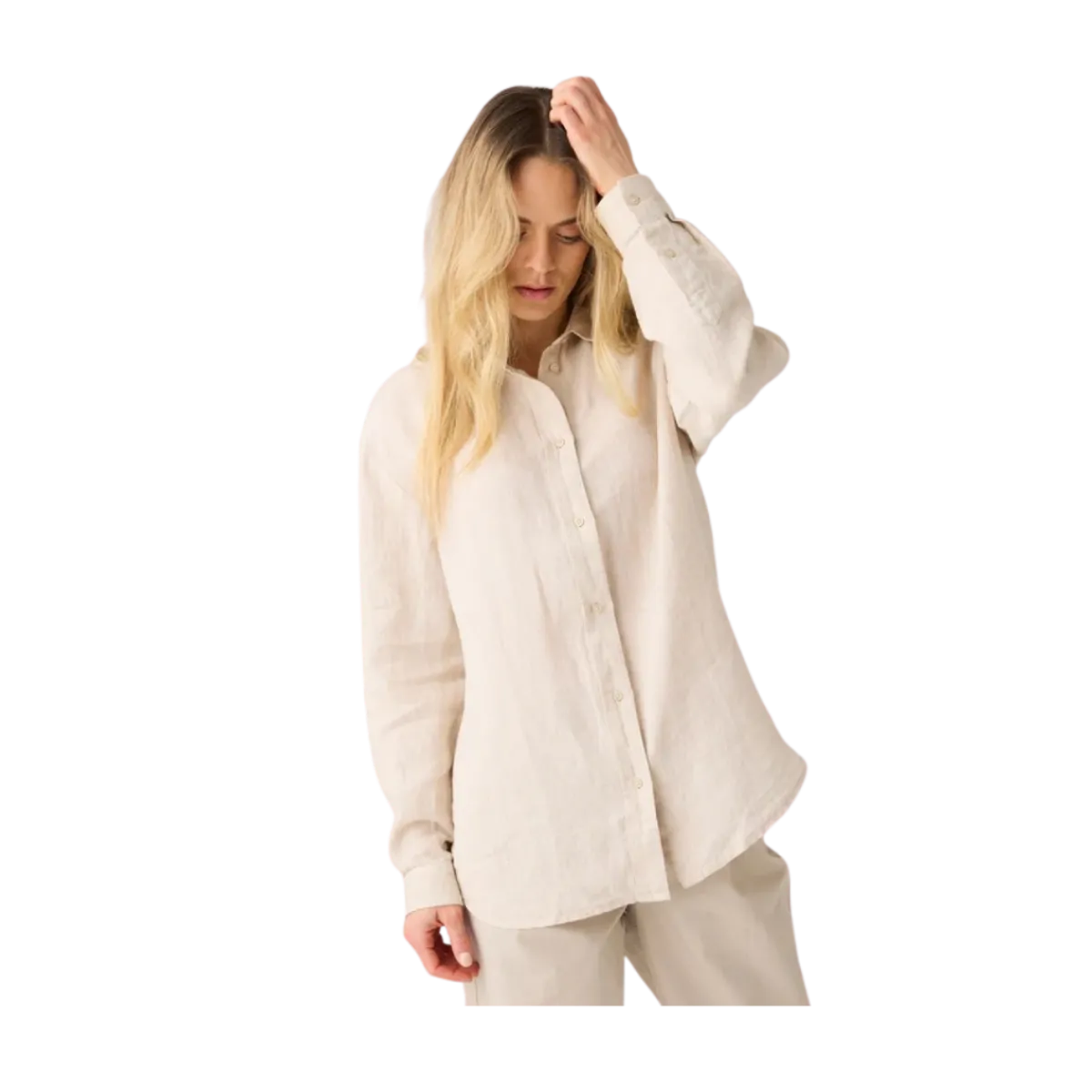 Outlet Knowledge Cotton Apparel ooe inen hirt - ight Feather Gray