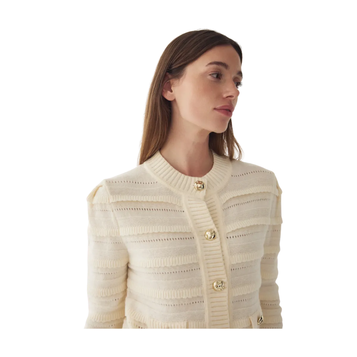 Hot Noella Maddion Knit Cardigan - Ivory
