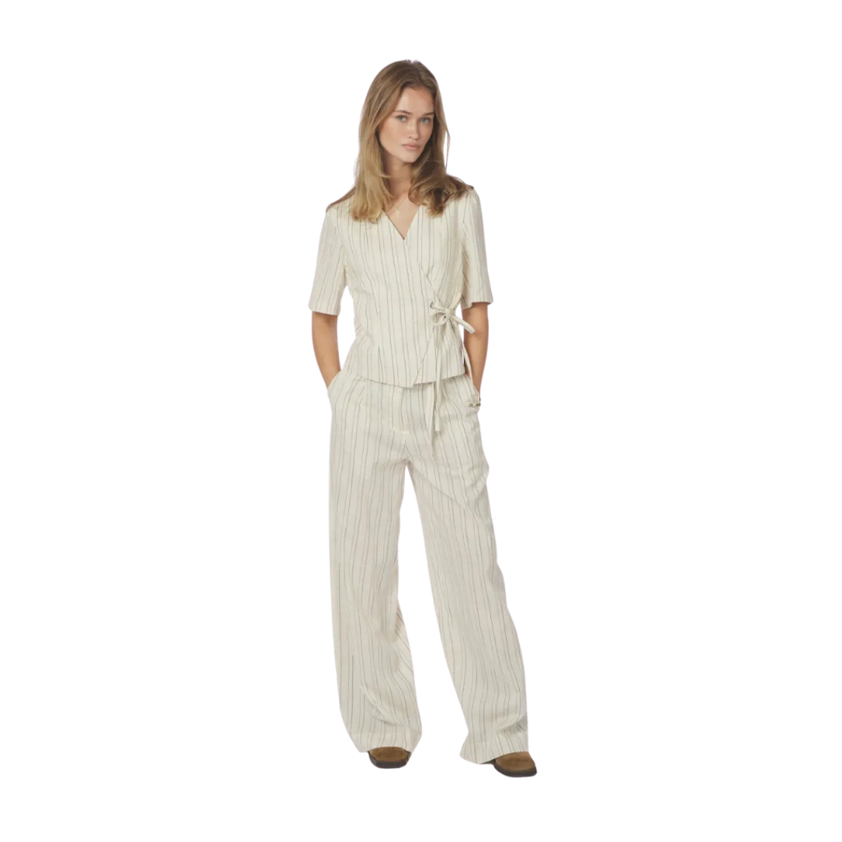 Best Neo Noir Malba Stripe Pants - Natural