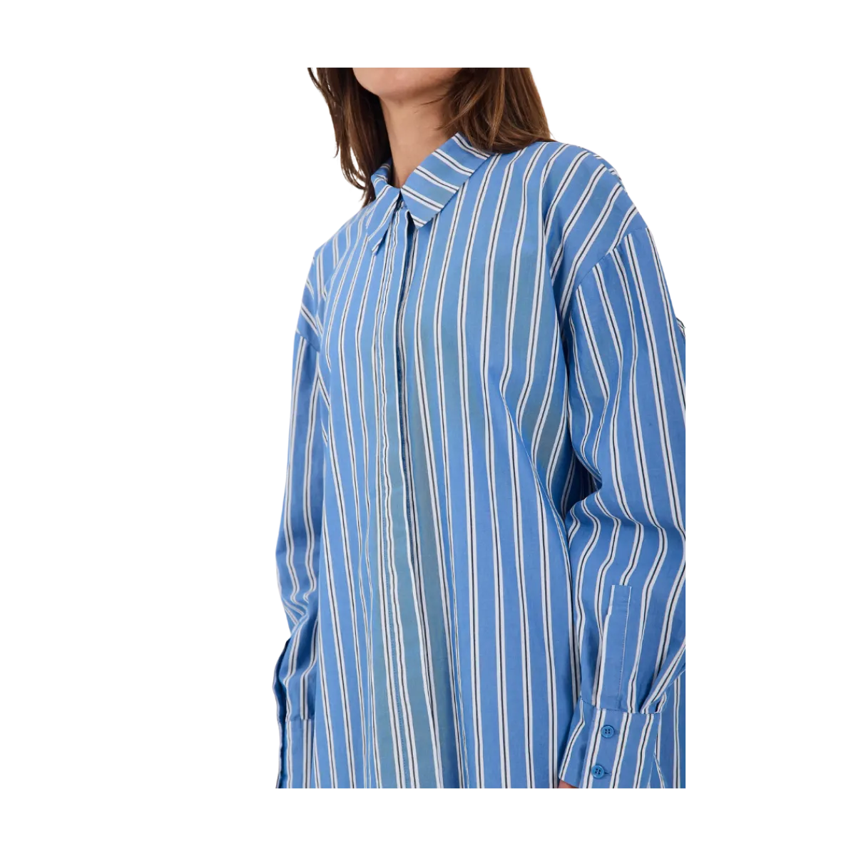 Sale Norr Maloa Shirt - Blue Stripe