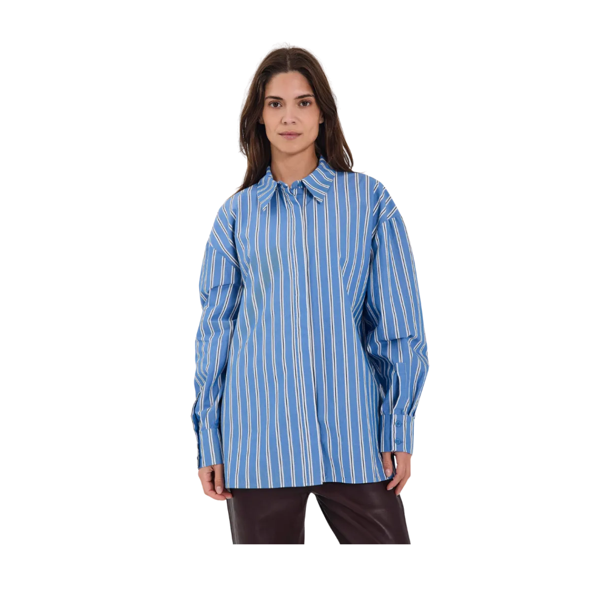 Sale Norr Maloa Shirt - Blue Stripe