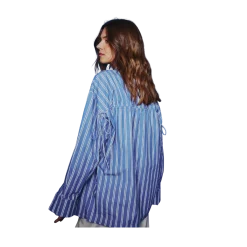 Sale Norr Maloa Shirt - Blue Stripe