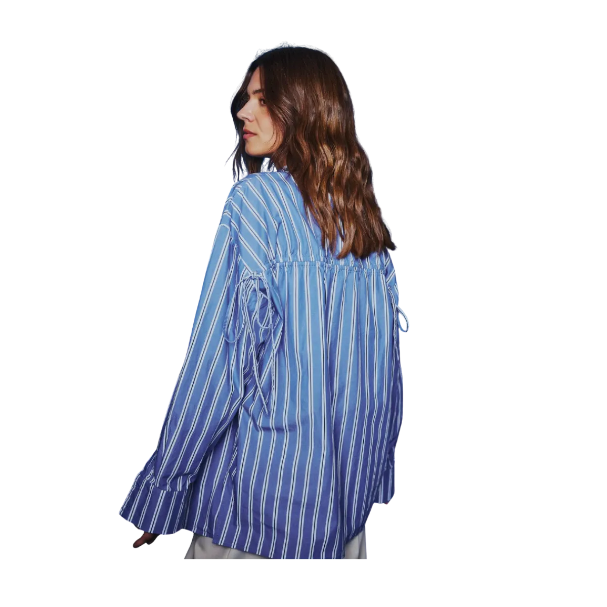 Sale Norr Maloa Shirt - Blue Stripe