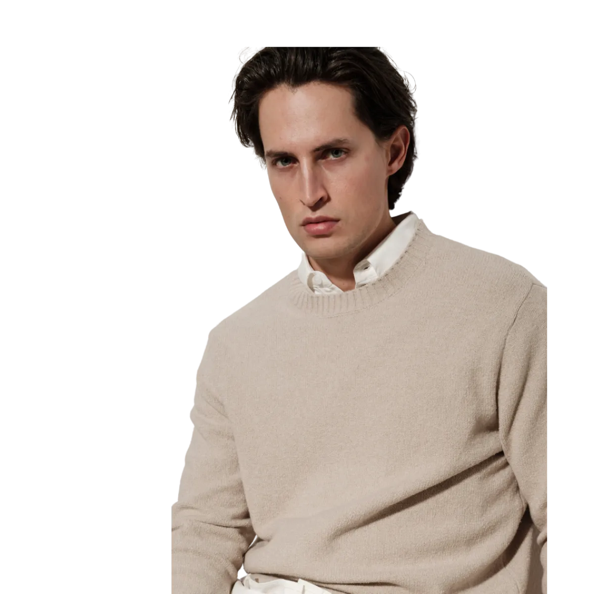 Hot Brand Island Marcello O-Neck Knit - Light Khaki
