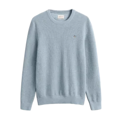 Gant icro Textured Cotton C-Neck - Freh Blue
