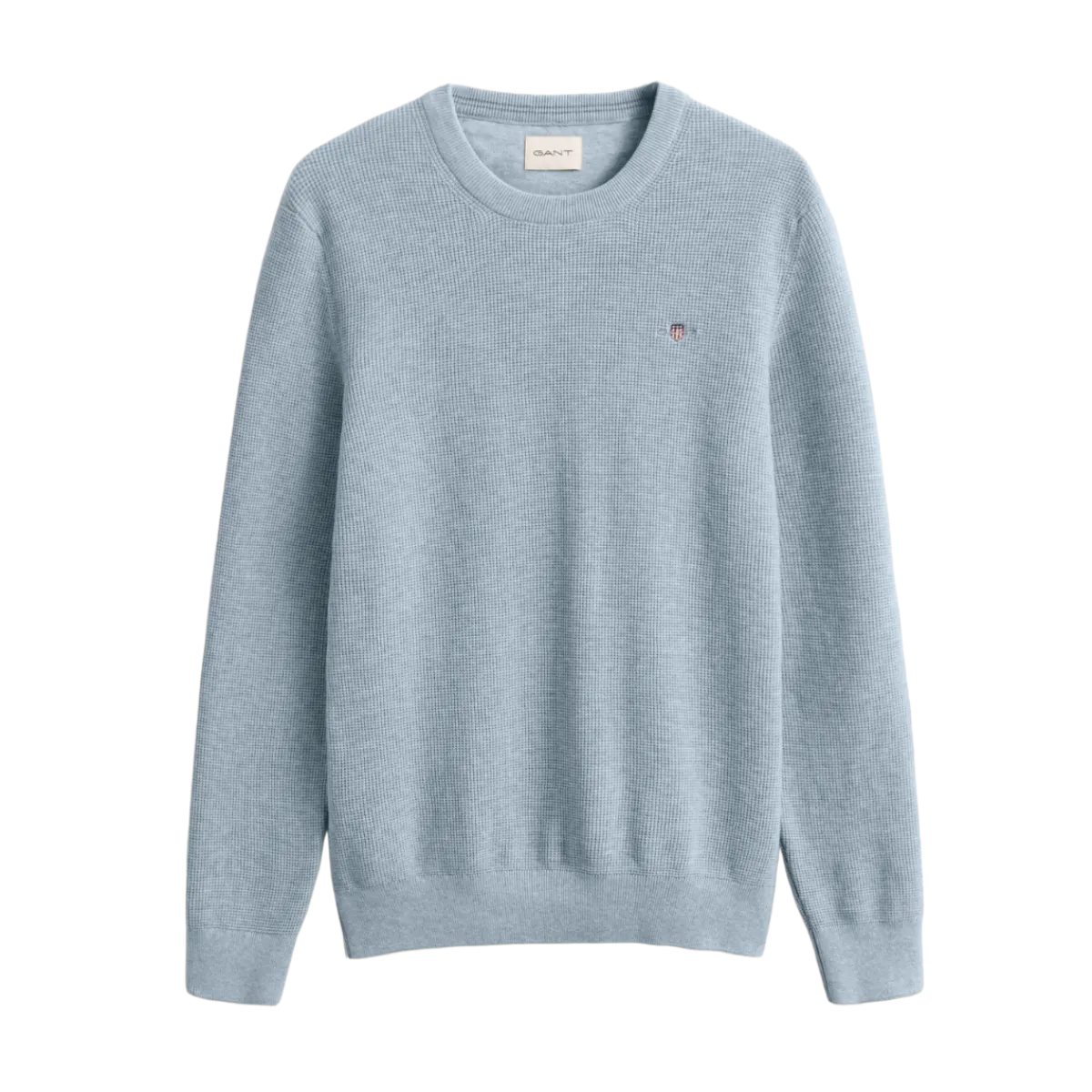 Gant icro Textured Cotton C-Neck - Freh Blue