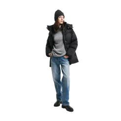 Discount Gant Mid Length Down Jacket - Black