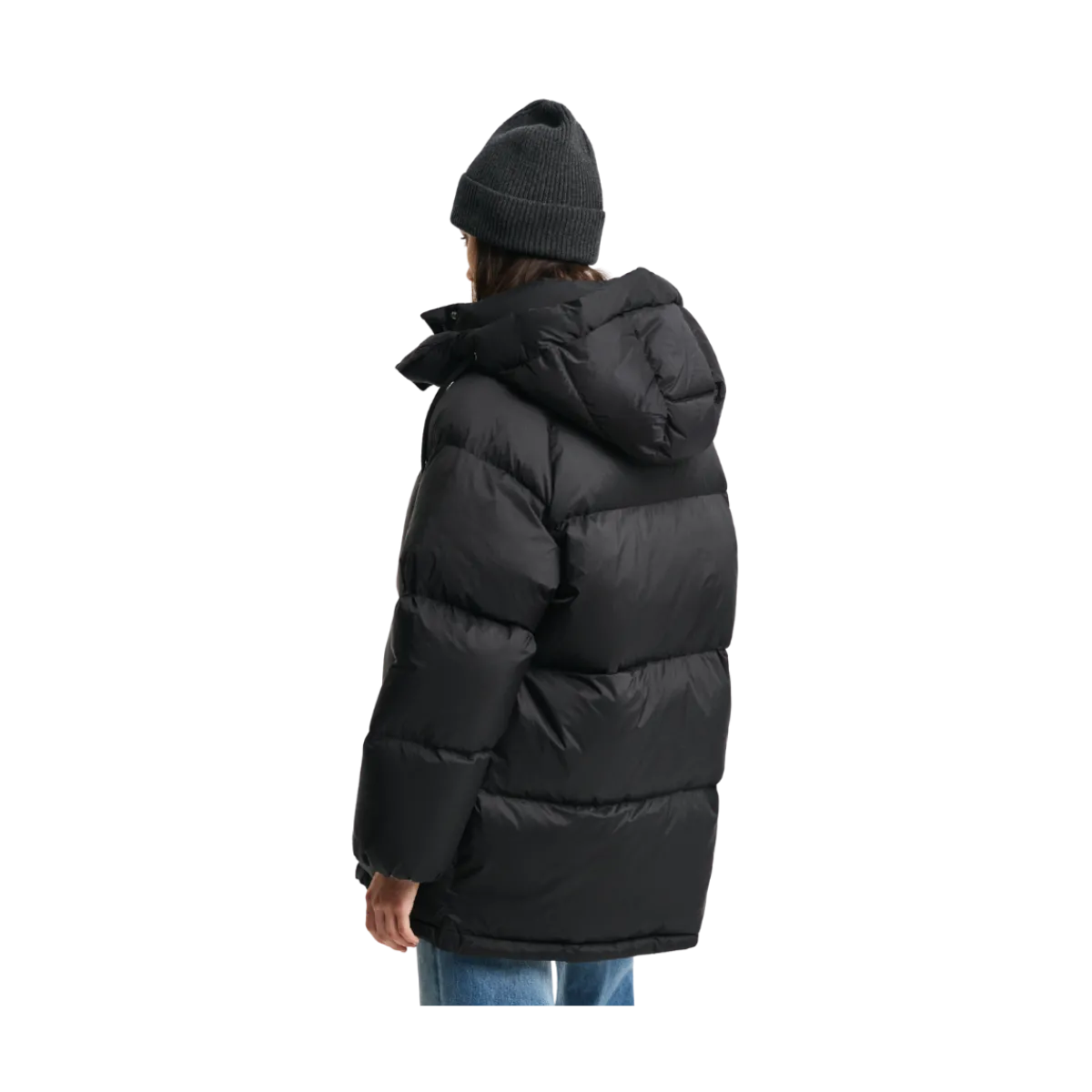 Discount Gant Mid Length Down Jacket - Black