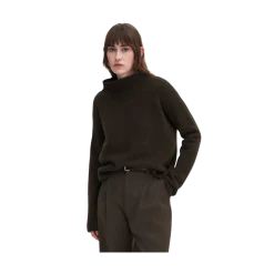 New Filippa K ika Yak Funneneck weater - Dark Khaki Green