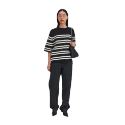 Clearance Filippa K ilano Knit T-hirt - 0323 Black/White