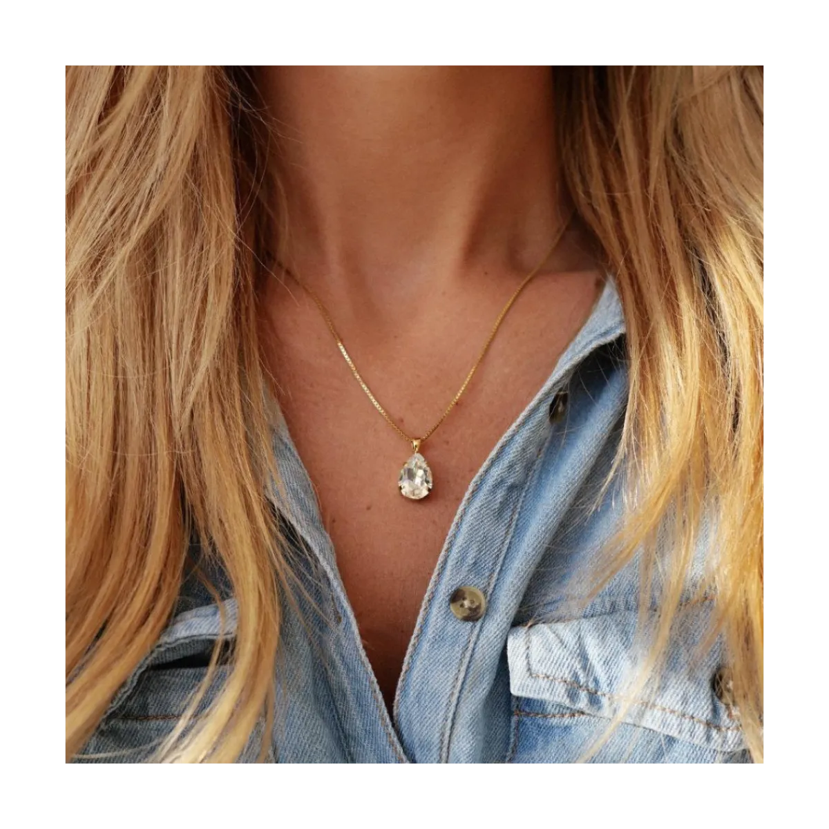 Online Caroline Svedbom Mini Drop Necklace Gold - Crystal