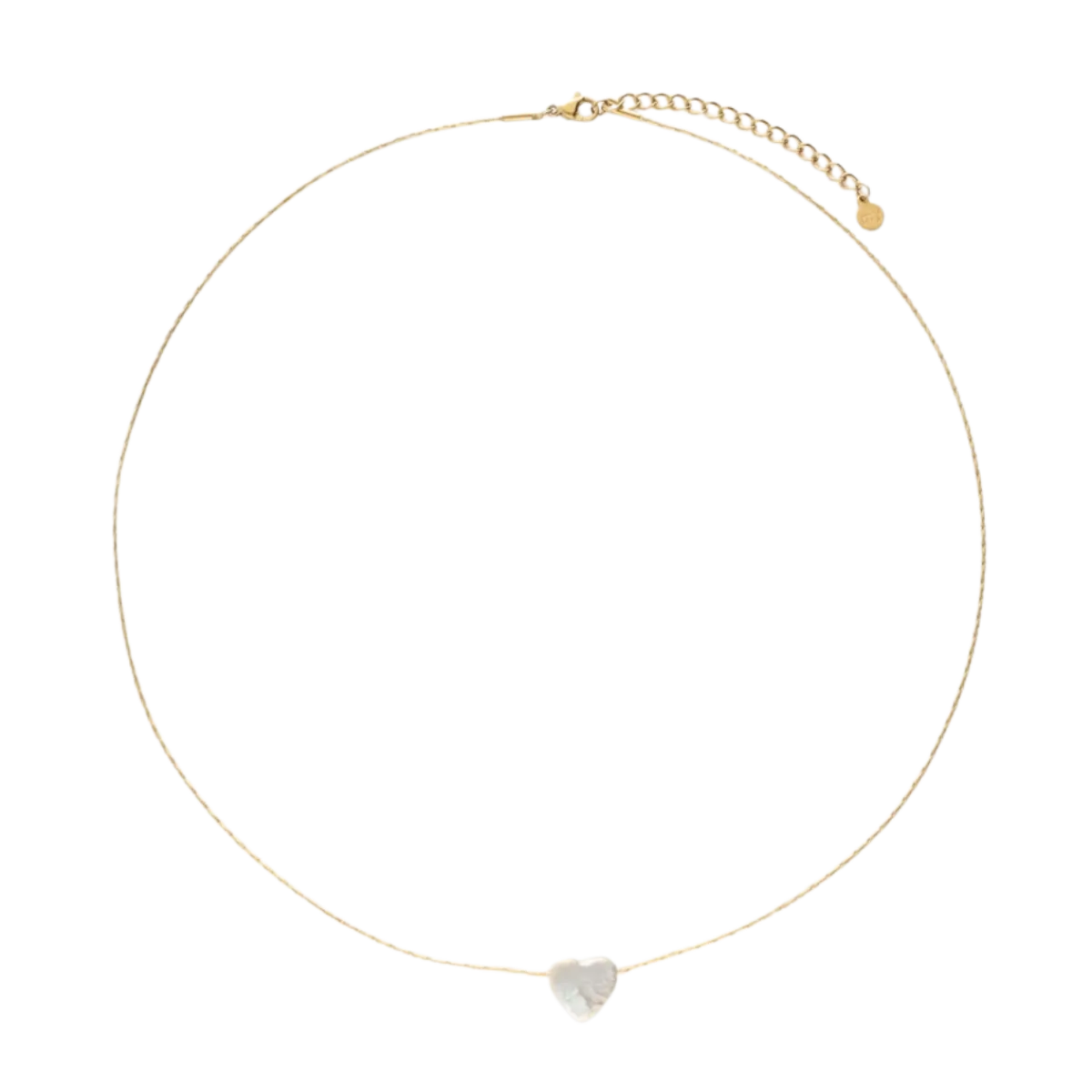 Online My Jewellery Minimalist Necklace with Heart Pearl - Gold