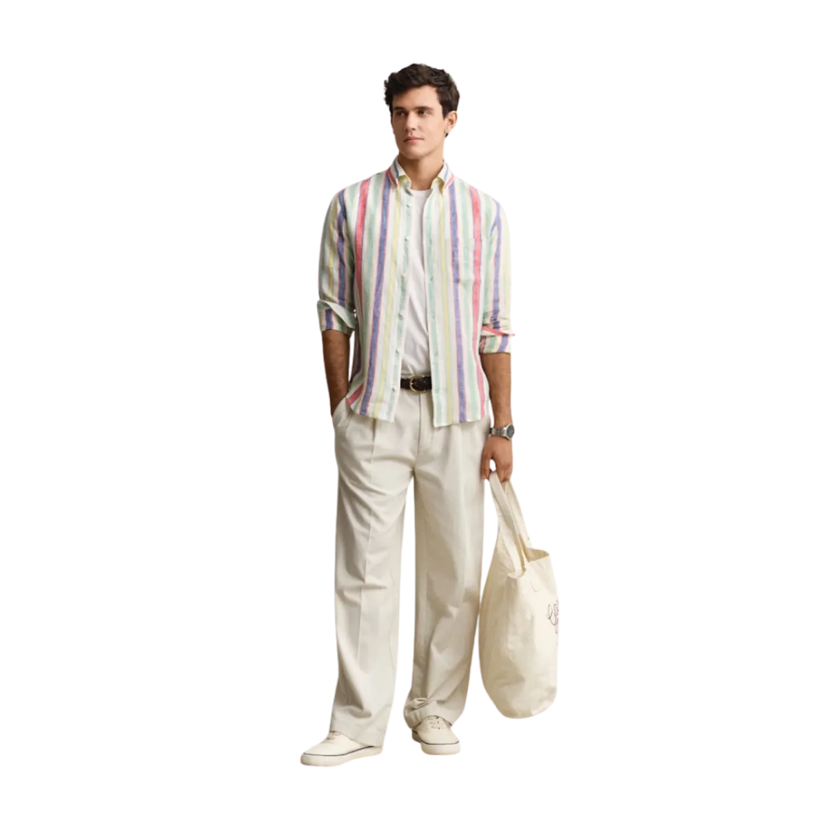 Hot Gant Multistripe Linen Shirt - 105 Multicolor