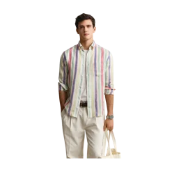 Hot Gant Multistripe Linen Shirt - 105 Multicolor