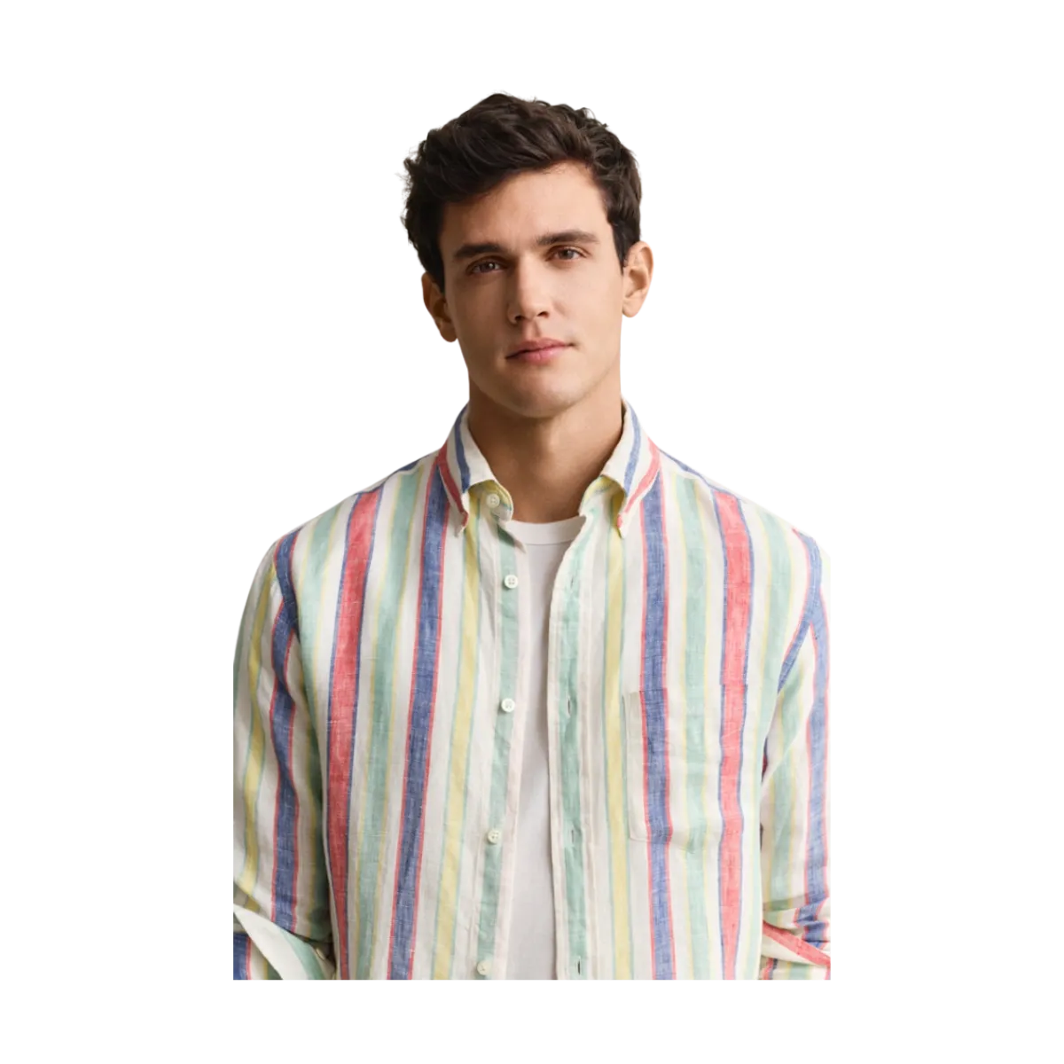Hot Gant Multistripe Linen Shirt - 105 Multicolor