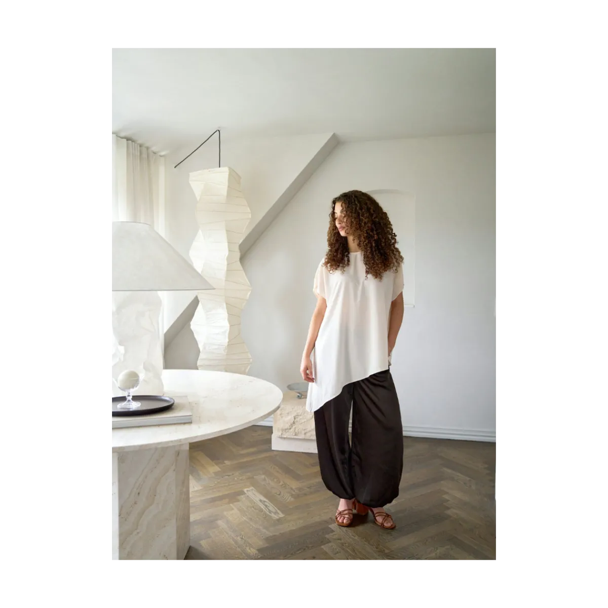 Neo Noir Nerita Asymmetric Blouse - Off White