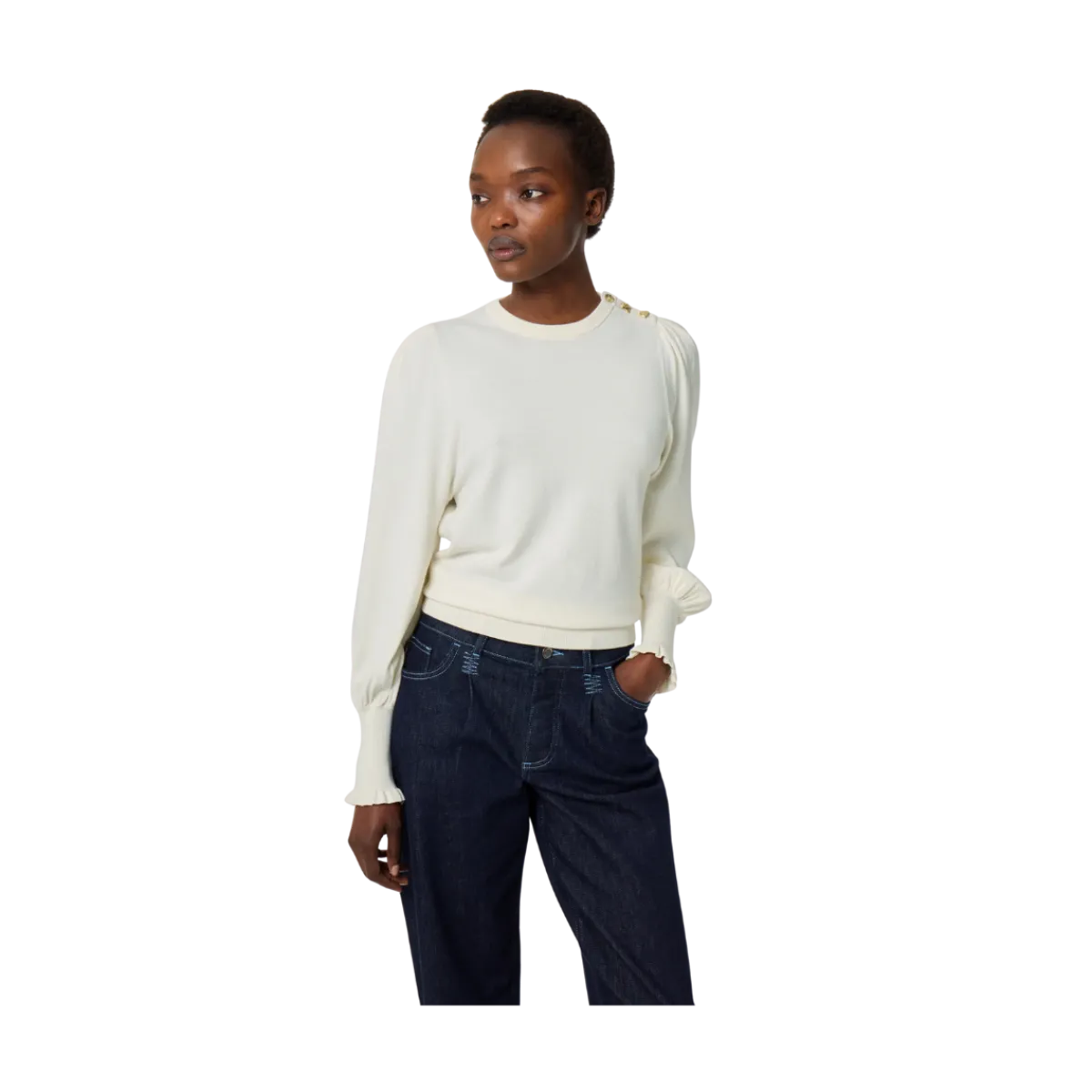 Discount Fabienne Chapot NOO olly Balloon Pullover - Coy White