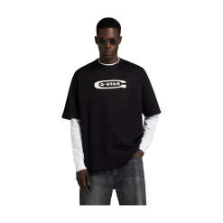 Clearance G-star raw Old chool Logo Overized Tee - Black