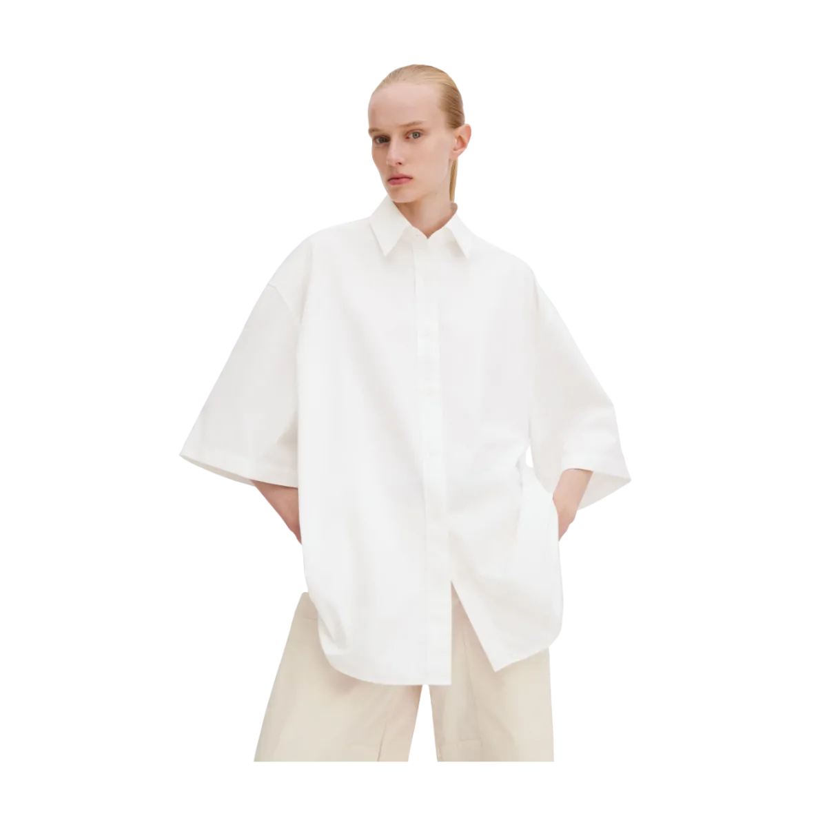 Sale Filippa K Oversized Short Sleeve Shirt - White