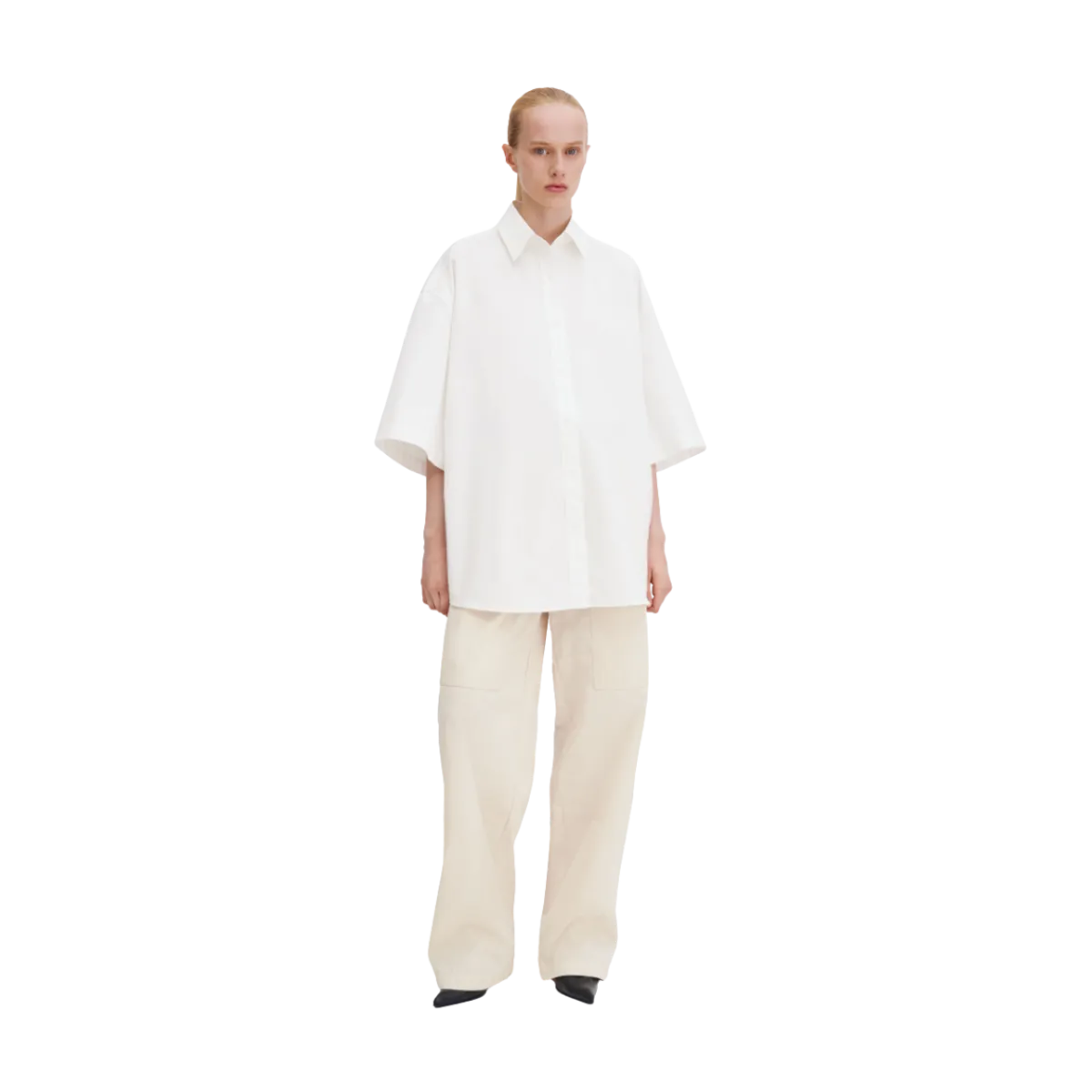Sale Filippa K Oversized Short Sleeve Shirt - White