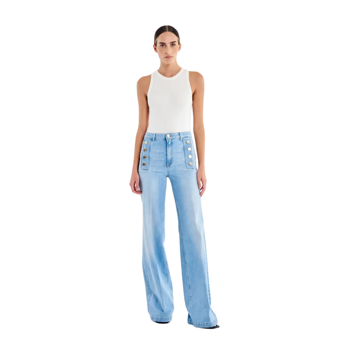 Online Vicolo Pantalone - Denim Chiaro