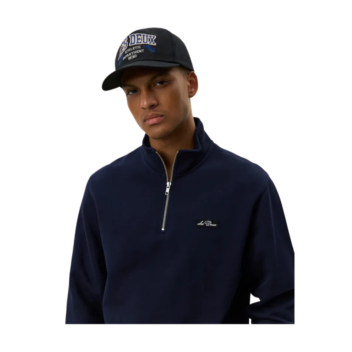 Sale Les Deux Patch Half-Zip Sweatshirt - dark navy