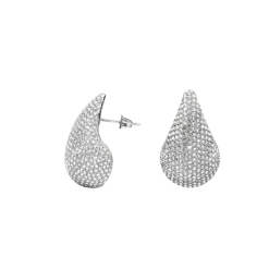 Discount Mockberg Pavé Daring Large Silver Dupe Earring - Silver