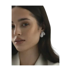 Discount Mockberg Pavé Daring Large Silver Dupe Earring - Silver