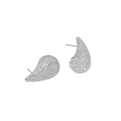 Discount Mockberg Pavé Daring Large Silver Dupe Earring - Silver