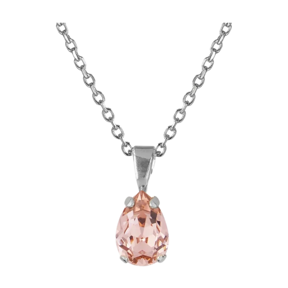 Sale Caroline Svedbom Petite Drop Necklace Rhodium - 0601 Vintage Rose