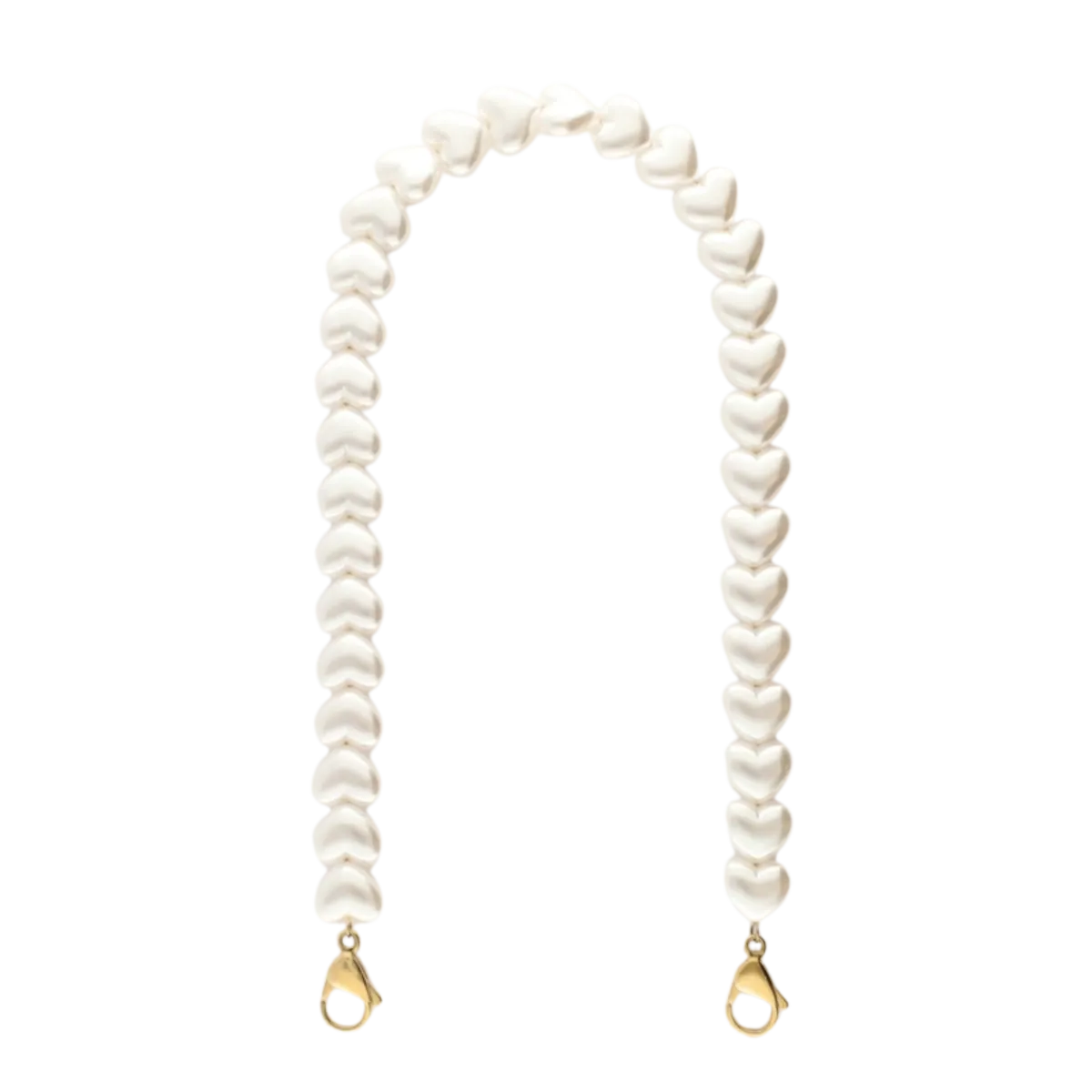 Hot My Jewellery Phone cord pearl hearts - 1200 Gold