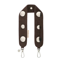 Hot My Jewellery Phone cord suede studs brown - 100 BROWN