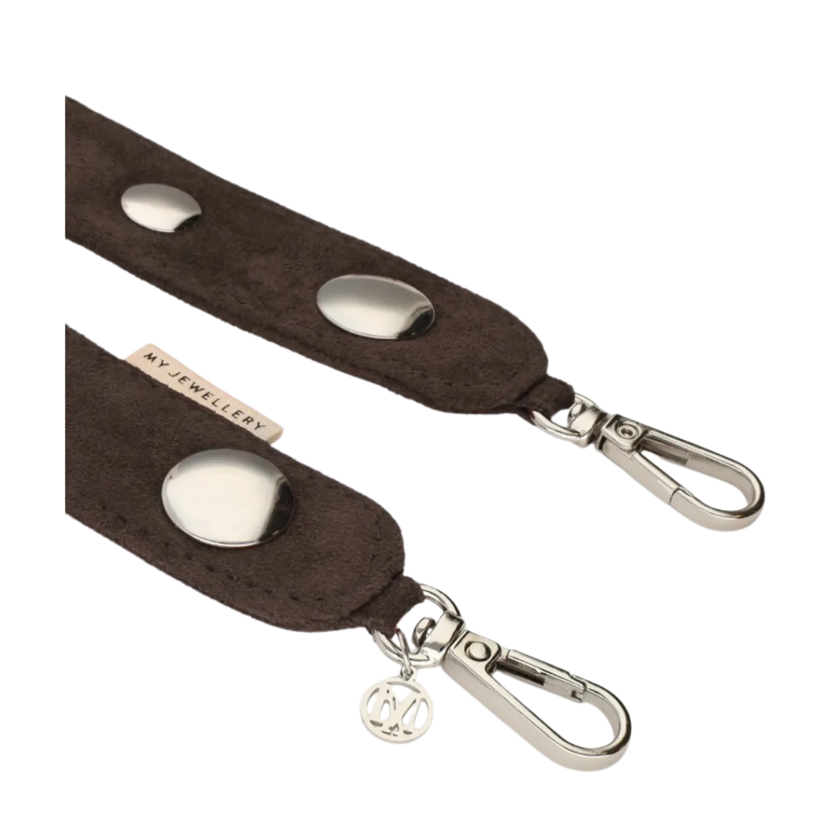 Hot My Jewellery Phone cord suede studs brown - 100 BROWN