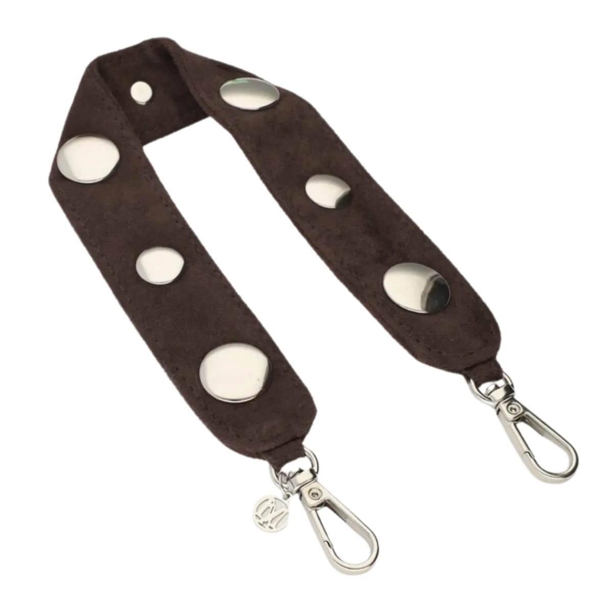 Hot My Jewellery Phone cord suede studs brown - 100 BROWN