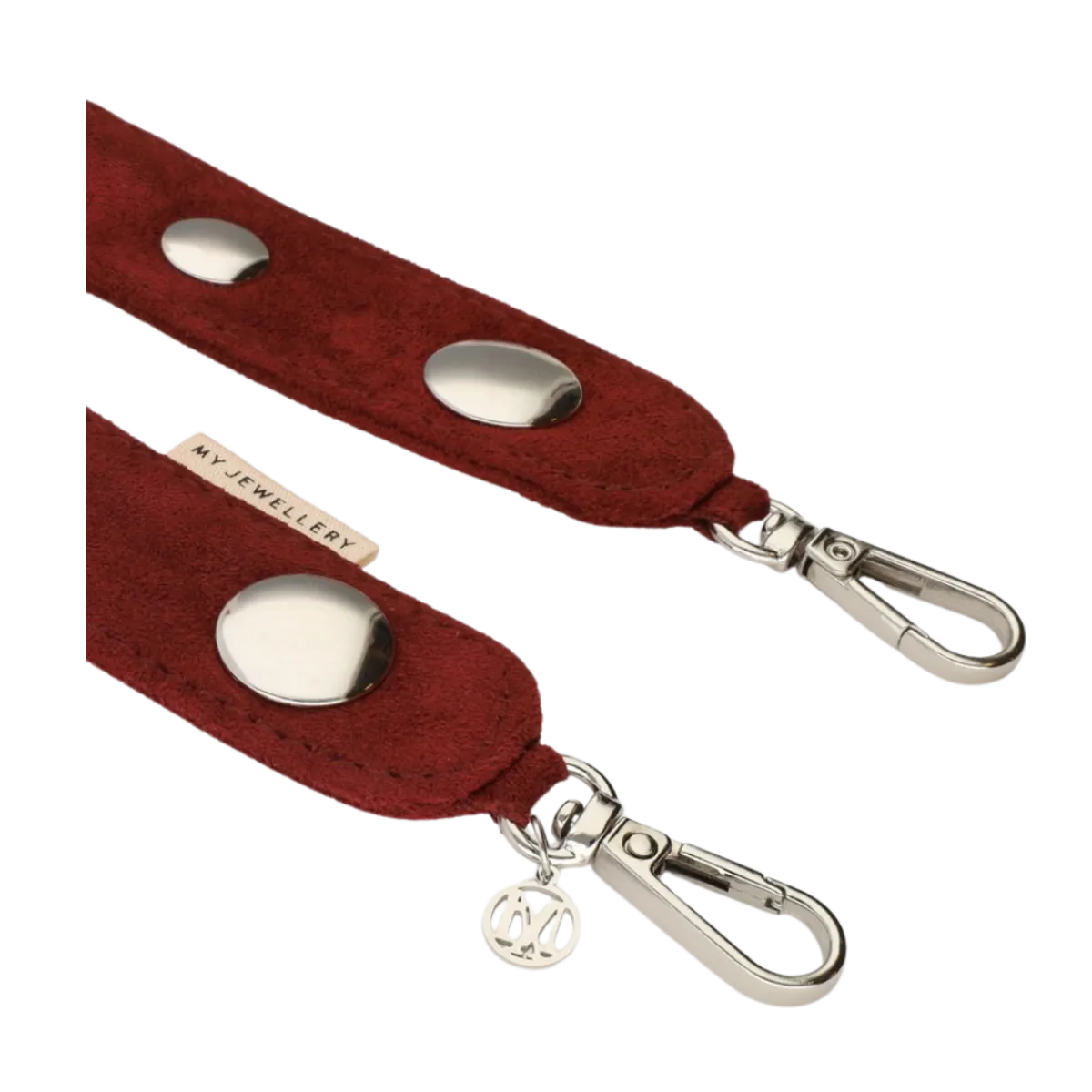 Hot My Jewellery Phone cord suede studs burgundy - 275 Dark Red