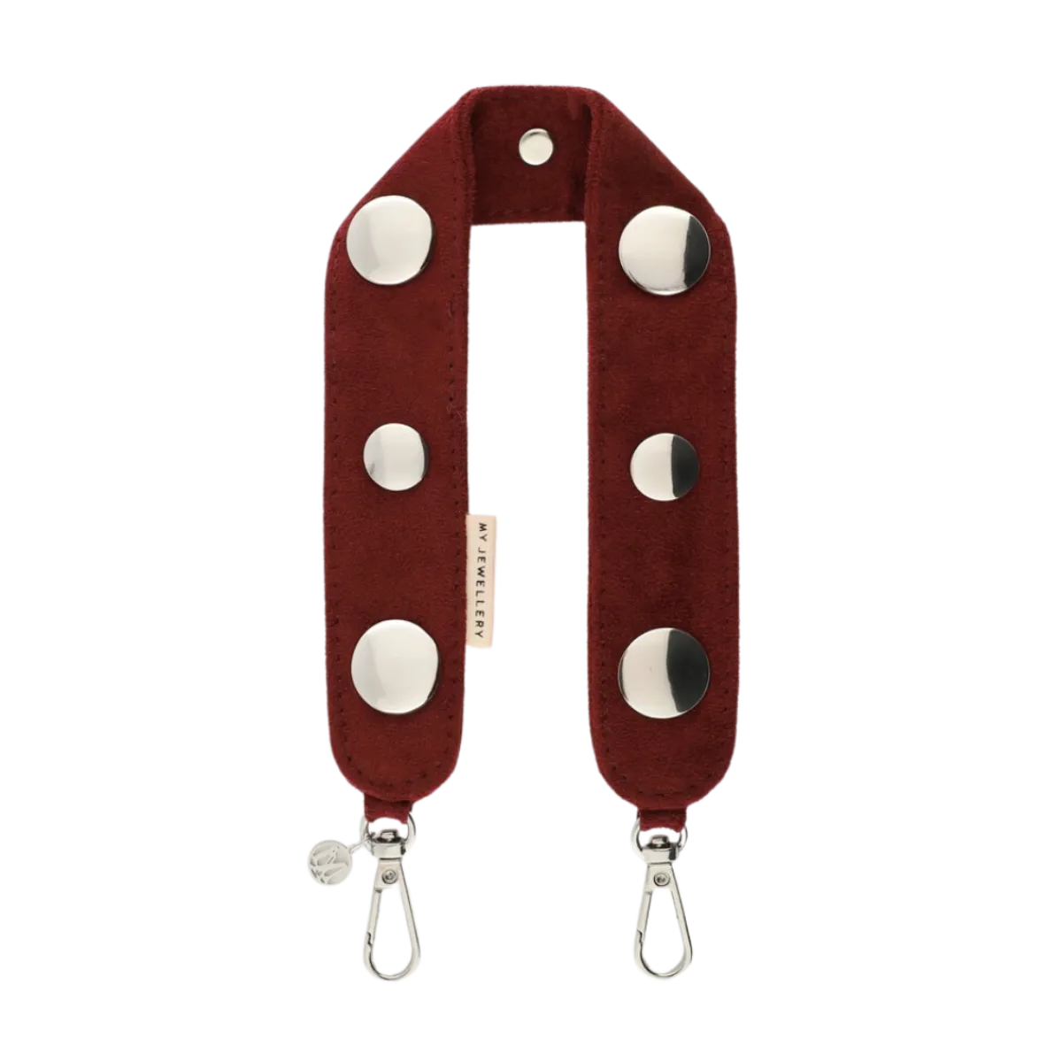 Hot My Jewellery Phone cord suede studs burgundy - 275 Dark Red