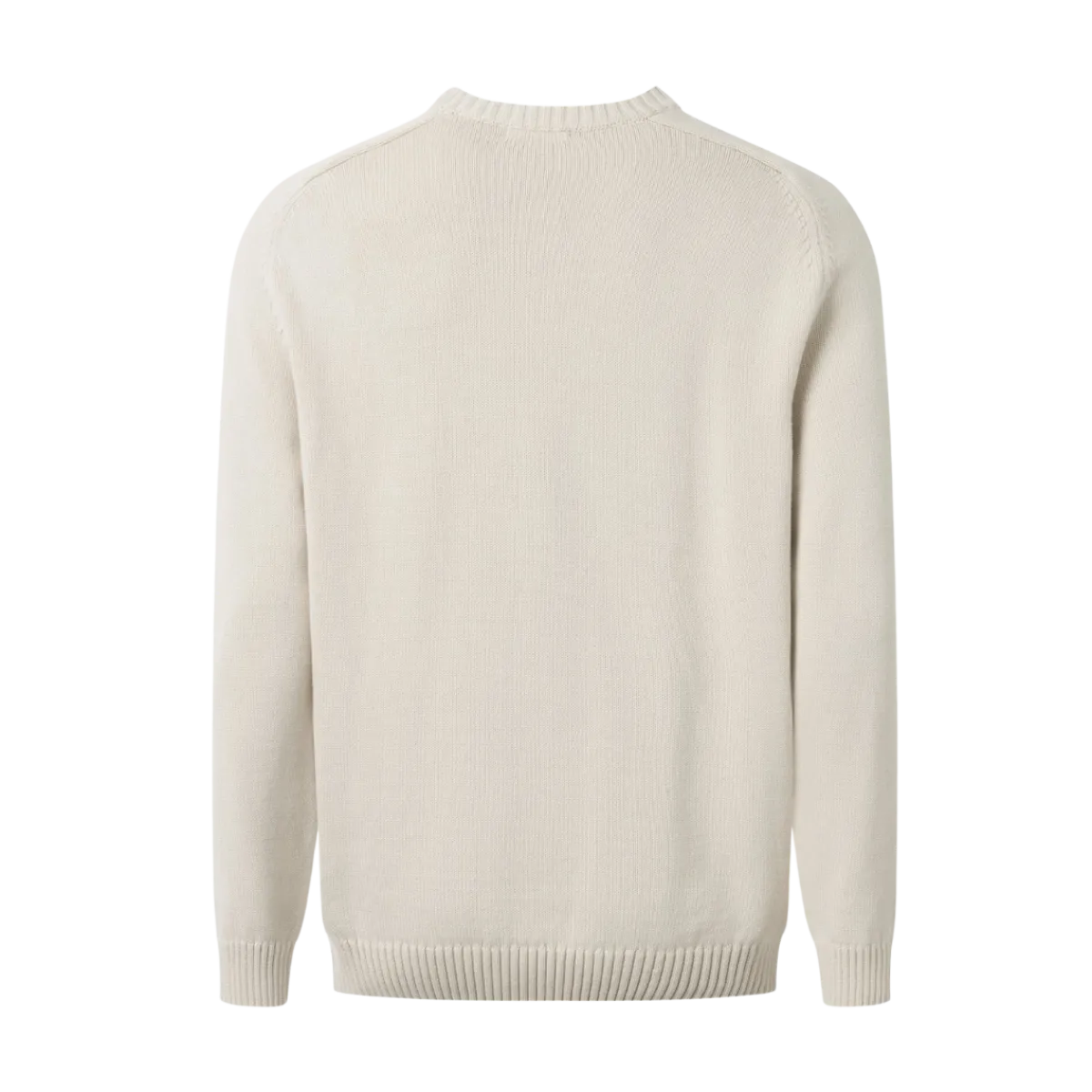 Sale Knowledge Cotton Apparel Plain Knitted Crewneck - Buttercrea