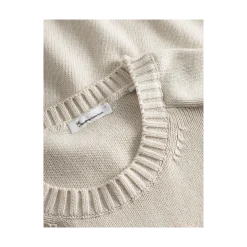 Sale Knowledge Cotton Apparel Plain Knitted Crewneck - Buttercrea