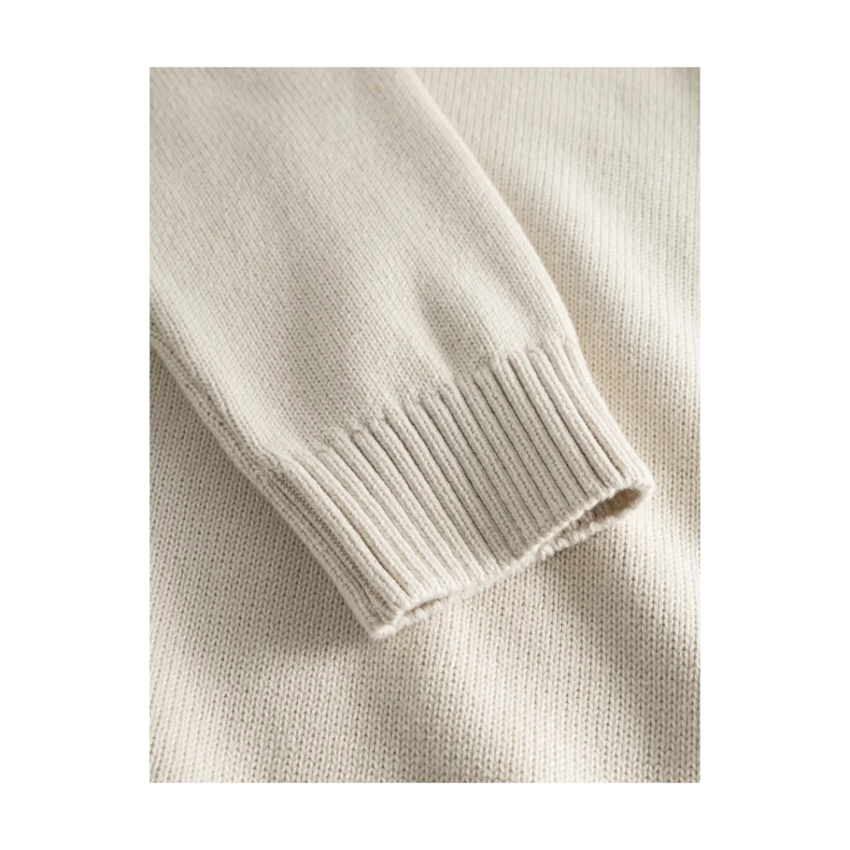 Sale Knowledge Cotton Apparel Plain Knitted Crewneck - Buttercrea